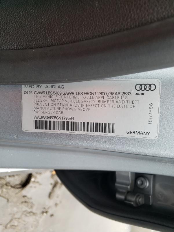 2016 AUDI A7 PREMIUM WAUWGAFC5GN179594