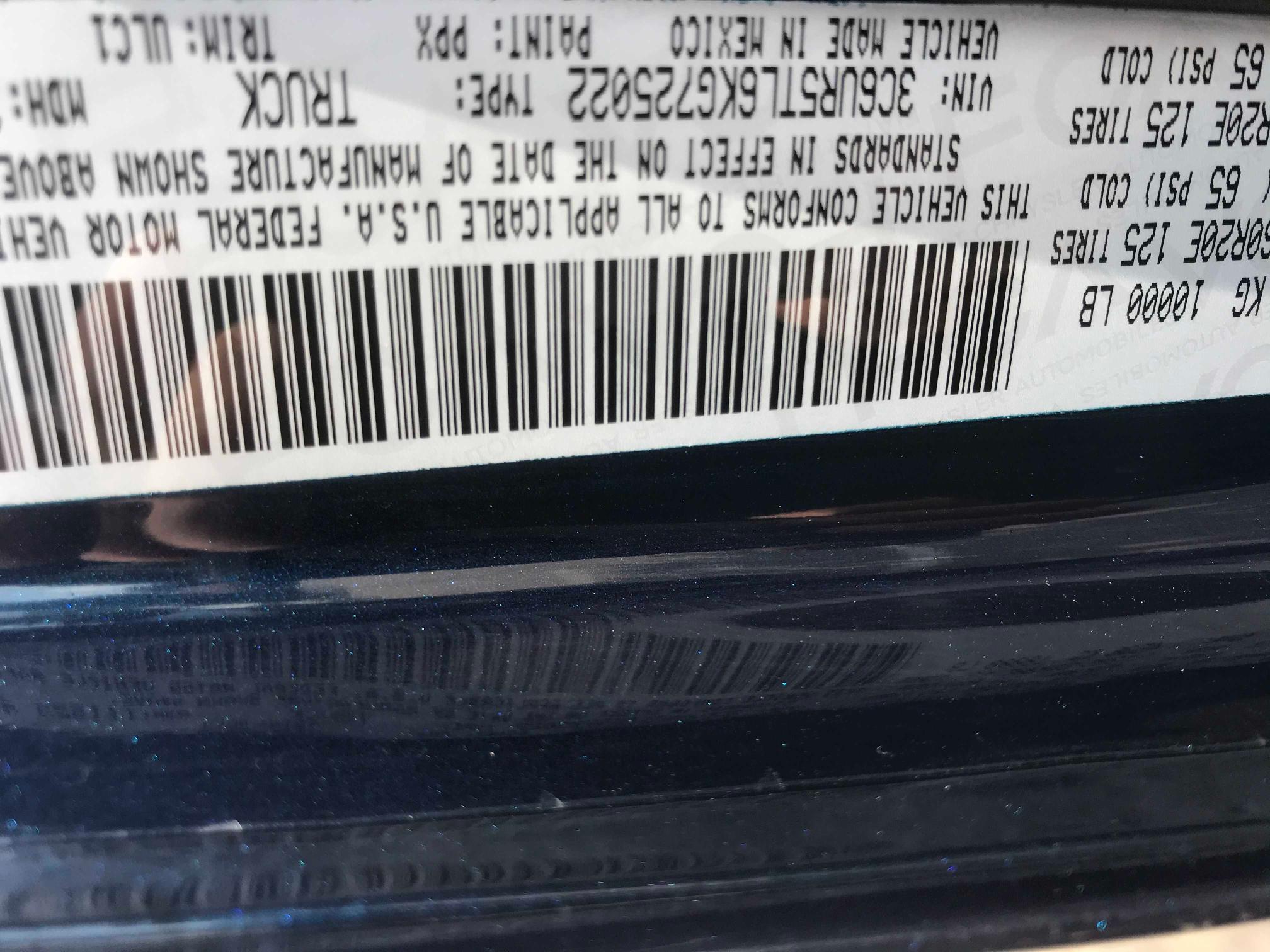2019 RAM 2500 LIMIT 3C6UR5TL6KG725022