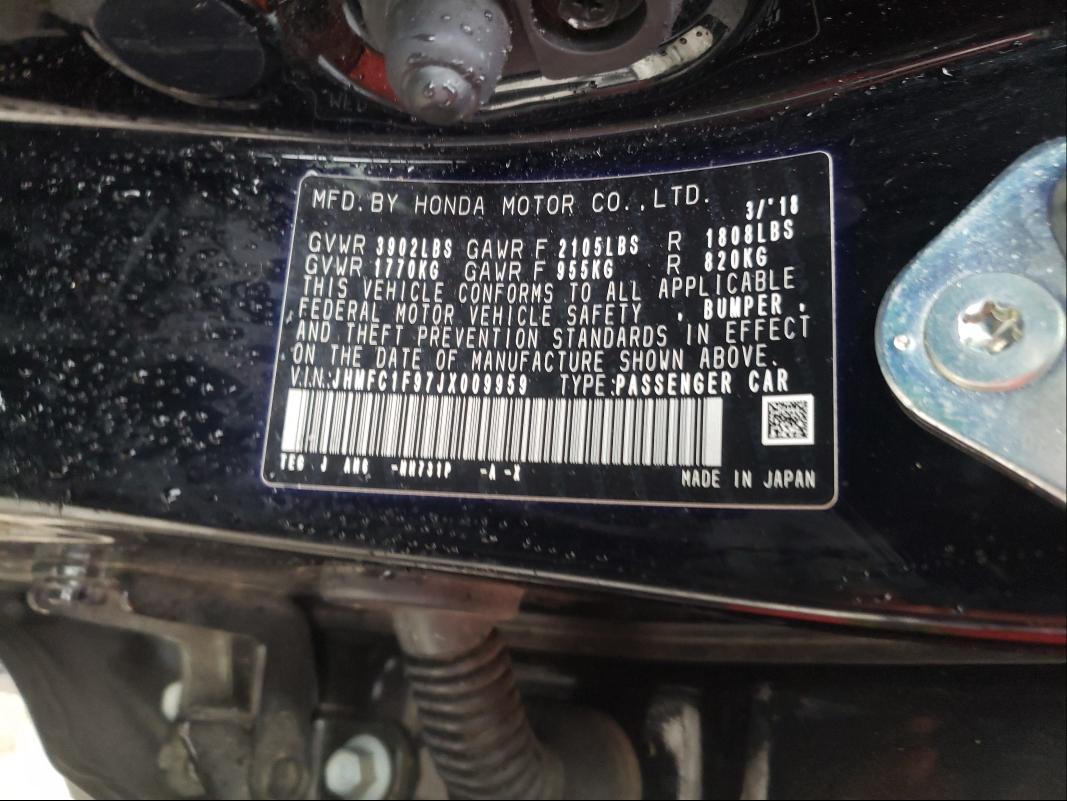 2018 HONDA CIVIC TOUR JHMFC1F97JX009959
