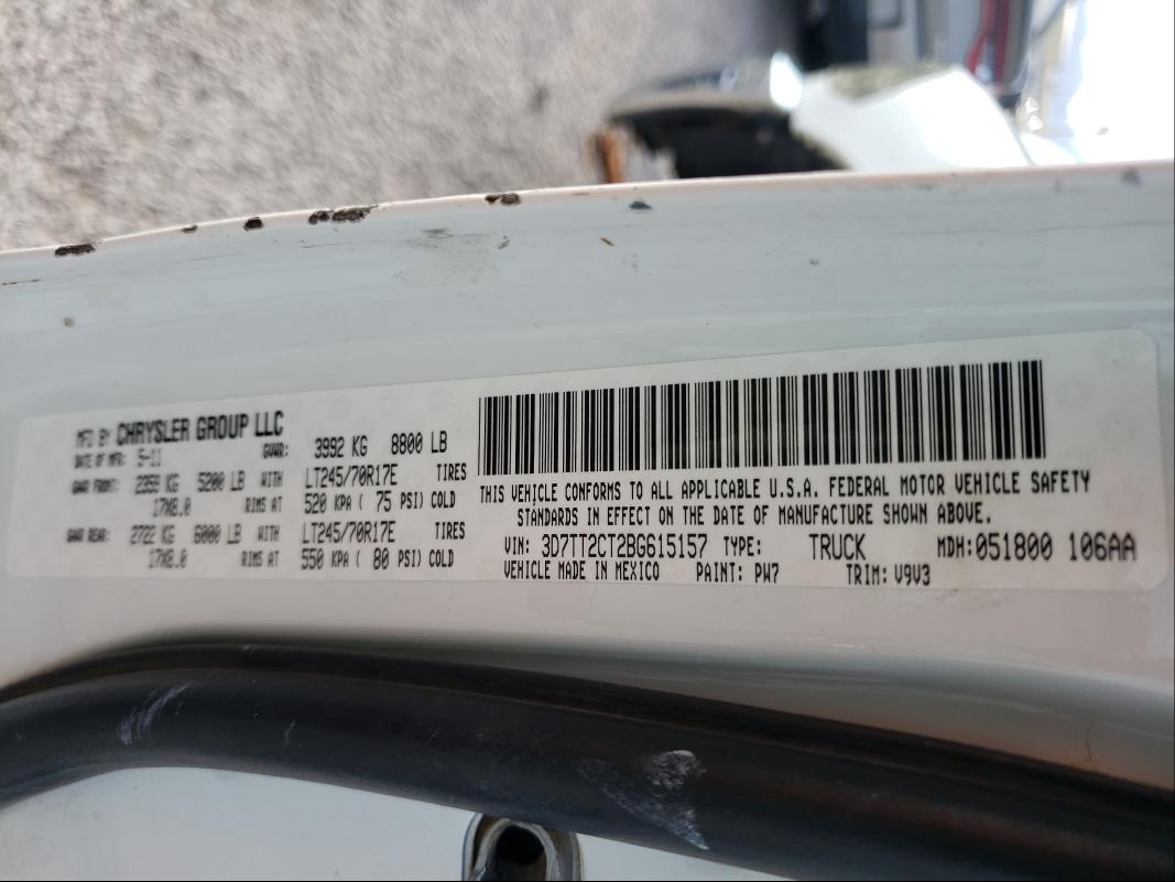 2011 DODGE RAM 2500 3D7TT2CT2BG615157