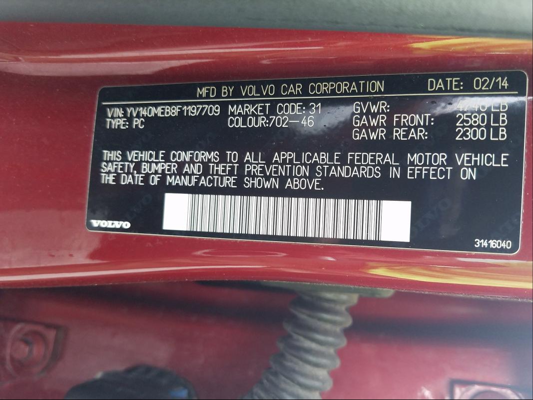 2015 VOLVO V60 PREMIE YV140MEB8F1197709