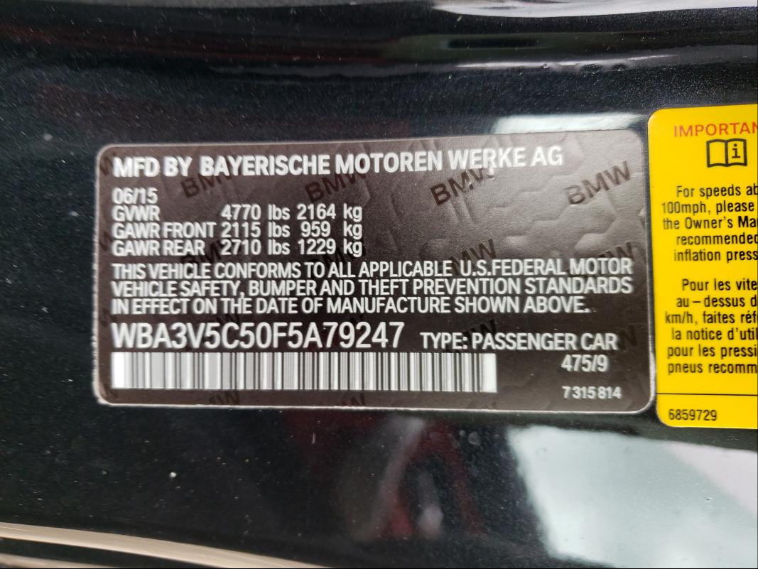 2015 BMW 428 I WBA3V5C50F5A79247