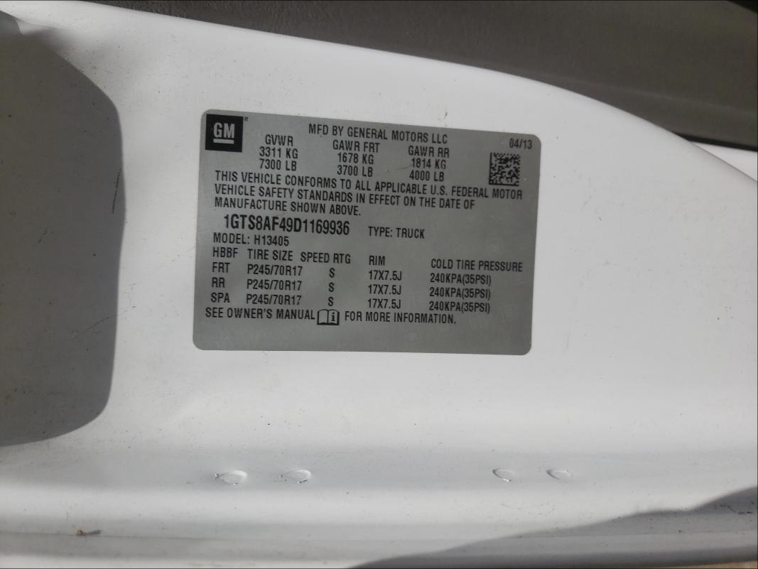 2013 GMC SAVANA G15 1GTS8AF49D1169936