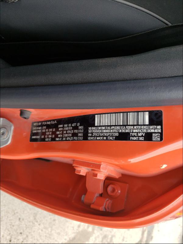 2016 FIAT 500X POP ZFBCFXAT9GP373300