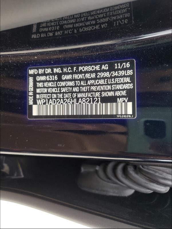 2017 PORSCHE CAYENNE GT WP1AD2A26HLA82121