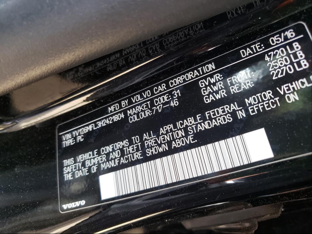 2017 VOLVO S60 YV126MFL3H2421804