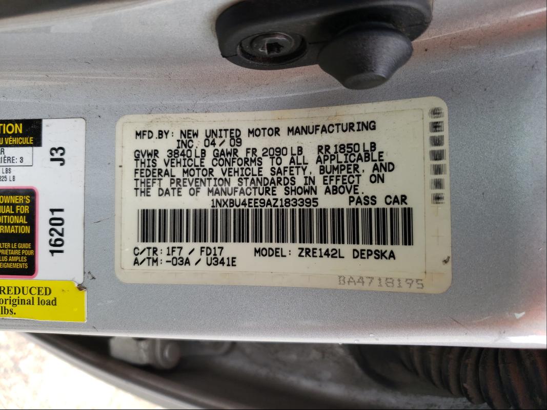 2010 TOYOTA COROLLA XR 1NXBU4EE9AZ183395