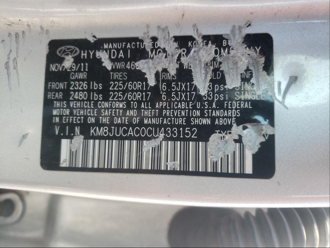 2012 HYUNDAI TUCSON KM8JUCAC0CU433152