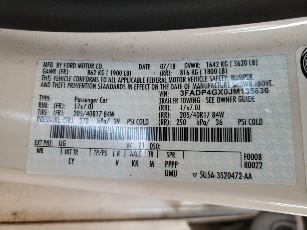 2018 FORD FIESTA ST 3FADP4GX0JM135636