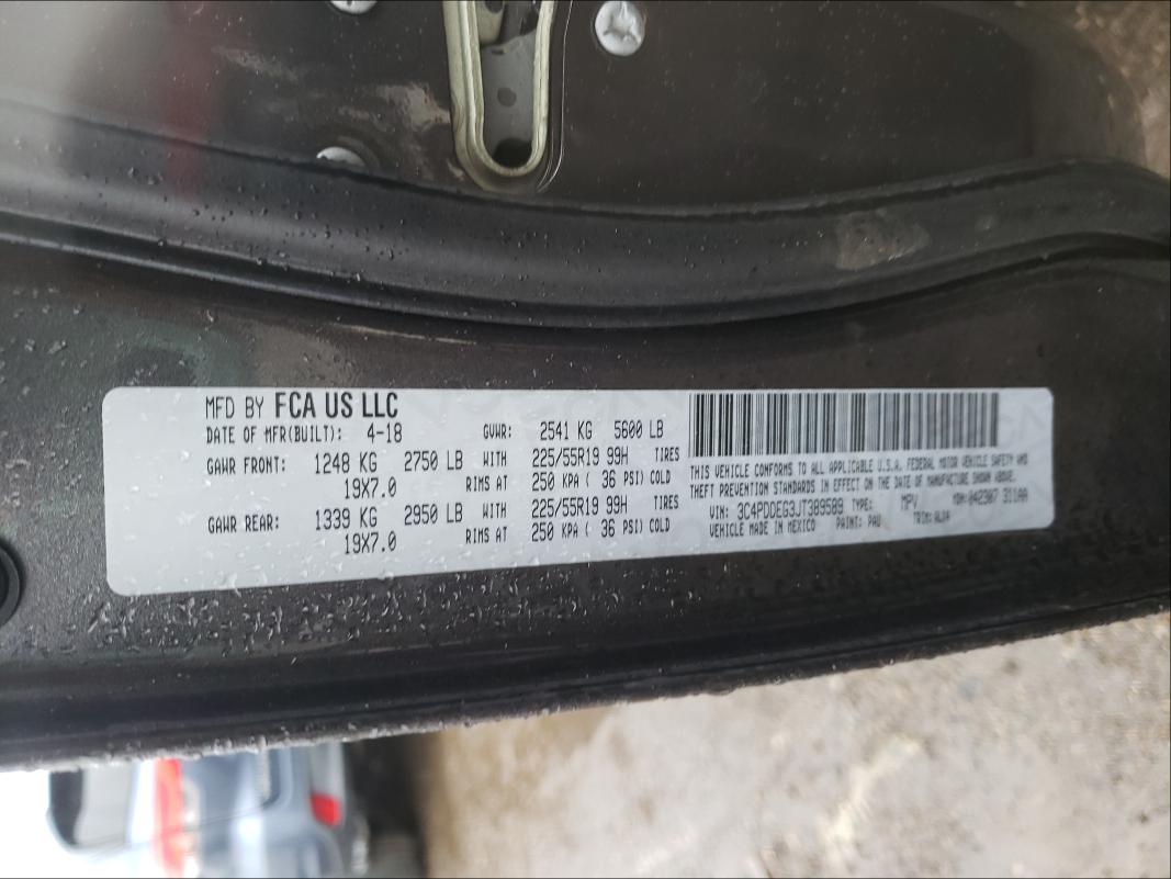 2018 DODGE JOURNEY GT 3C4PDDEG3JT389589