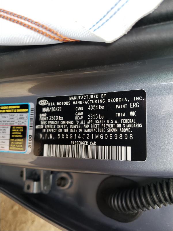 2021 KIA K5 LXS 5XXG14J21MG069898