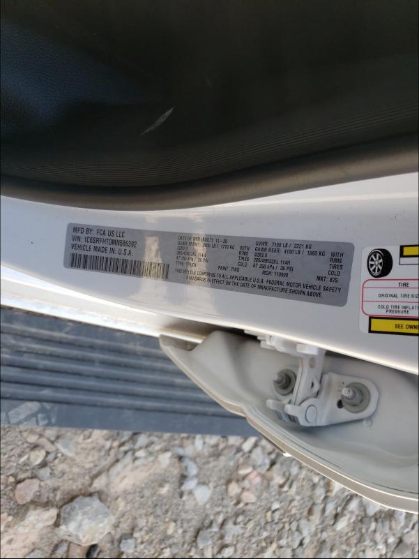 2021 RAM 1500 LIMIT 1C6SRFHT0MN586392