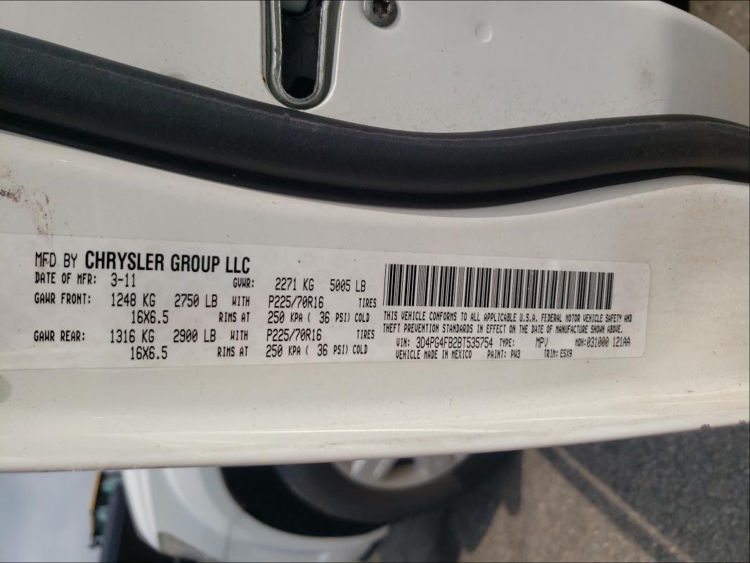 2011 DODGE JOURNEY EX 3D4PG4FB2BT535754