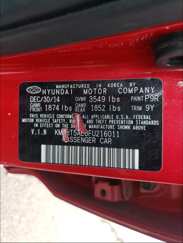 2015 HYUNDAI ACCENT GS KMHCT5AE8FU216011