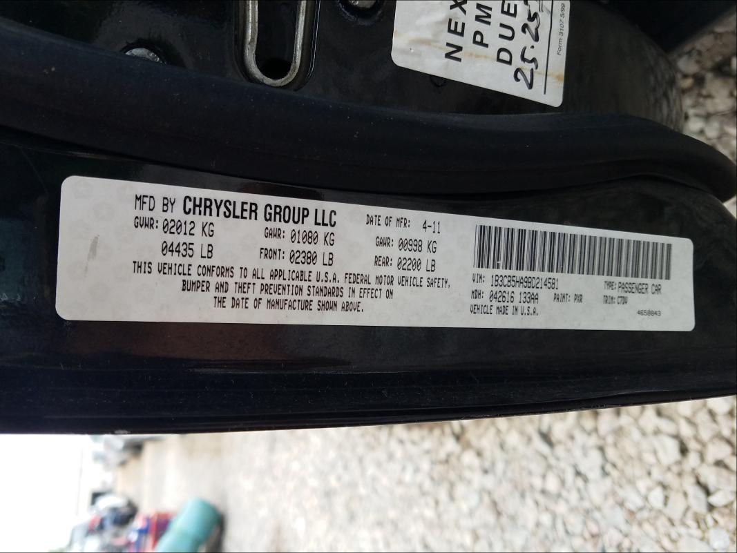 2011 DODGE CALIBER HE 1B3CB5HA9BD214581