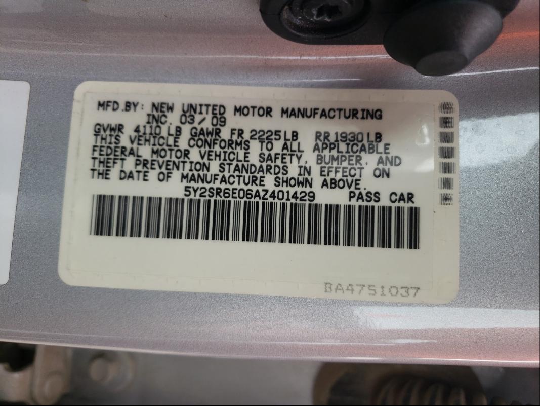 2010 PONTIAC VIBE GT 5Y2SR6E06AZ401429
