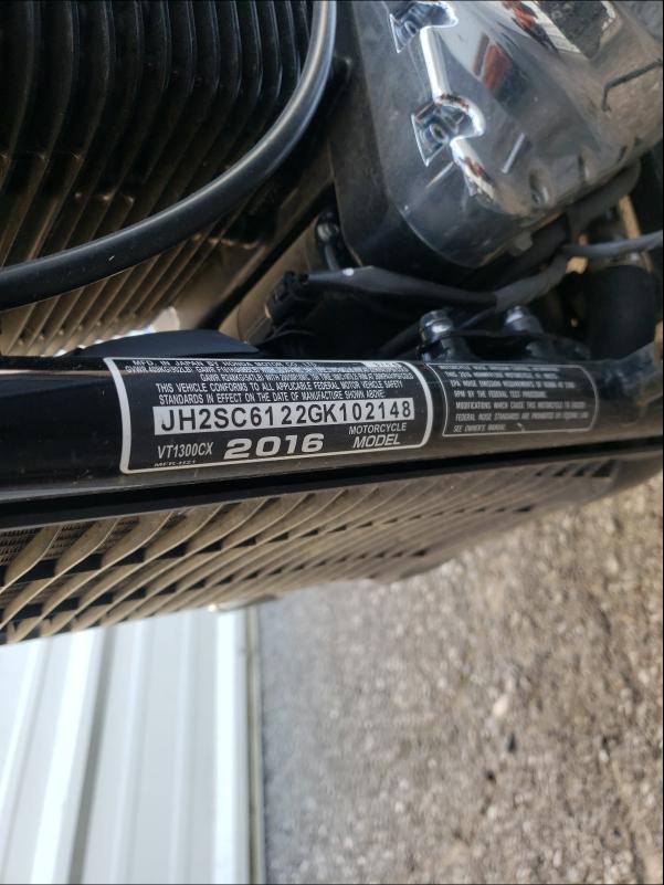2016 HONDA VT1300 CX JH2SC6122GK102148