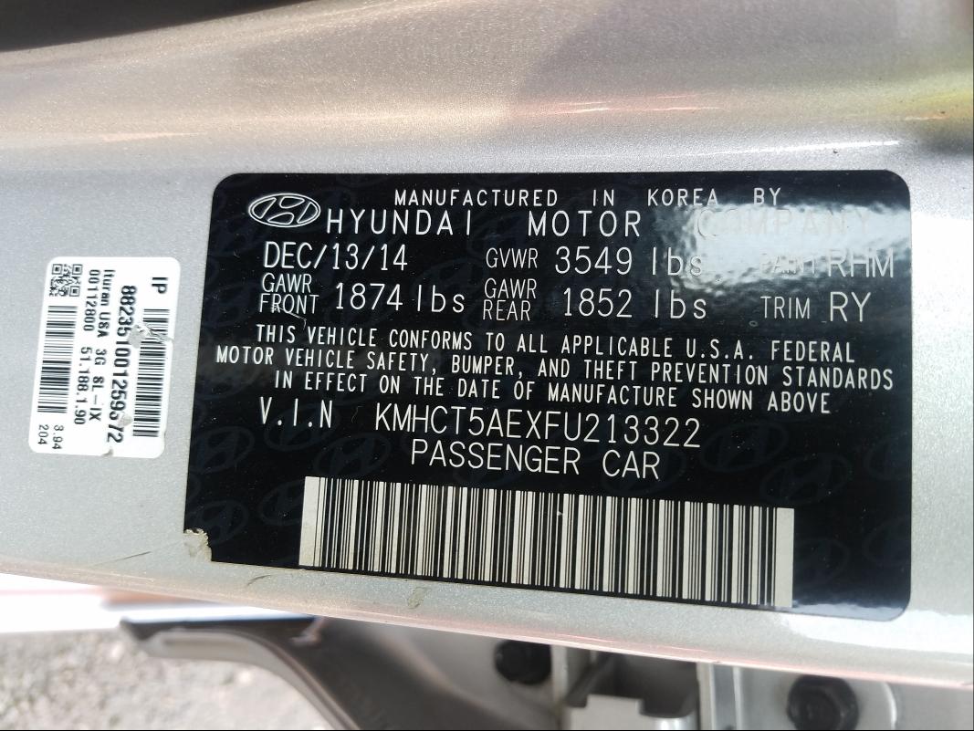2015 HYUNDAI ACCENT GS KMHCT5AEXFU213322