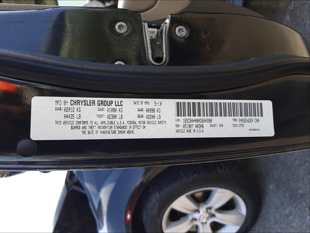 2010 DODGE CALIBER SX 1B3CB4HA8AD604998