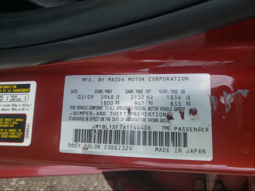 2010 MAZDA 3 I JM1BL1SF7A1144406