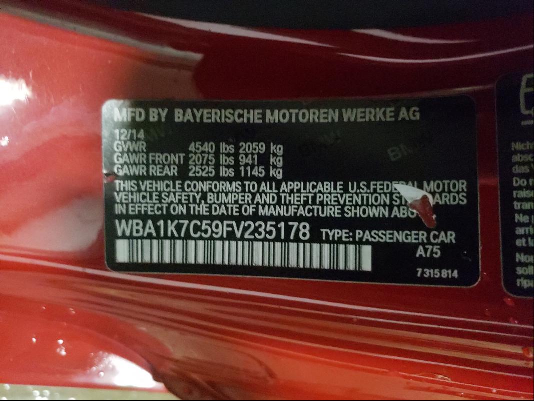 2015 BMW 228 XI WBA1K7C59FV235178