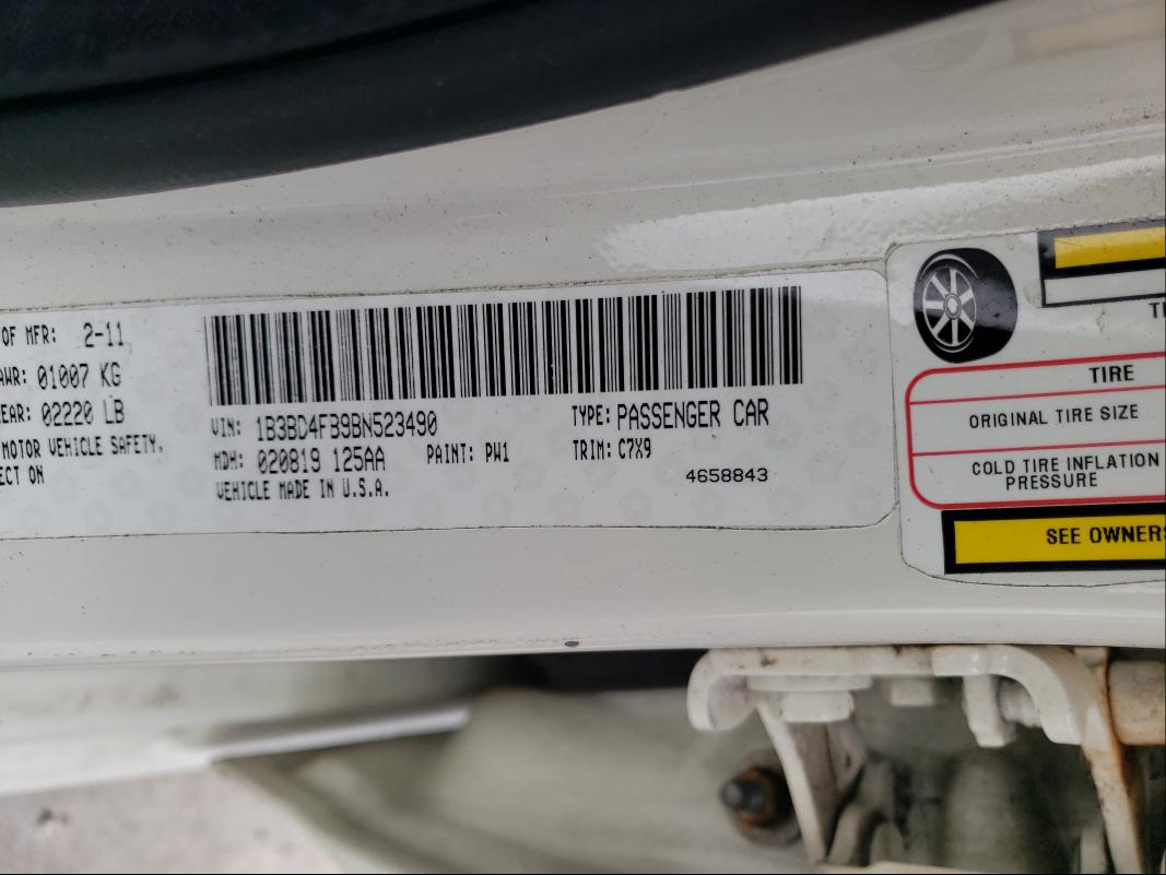 2011 DODGE AVENGER EX 1B3BD4FB9BN523490