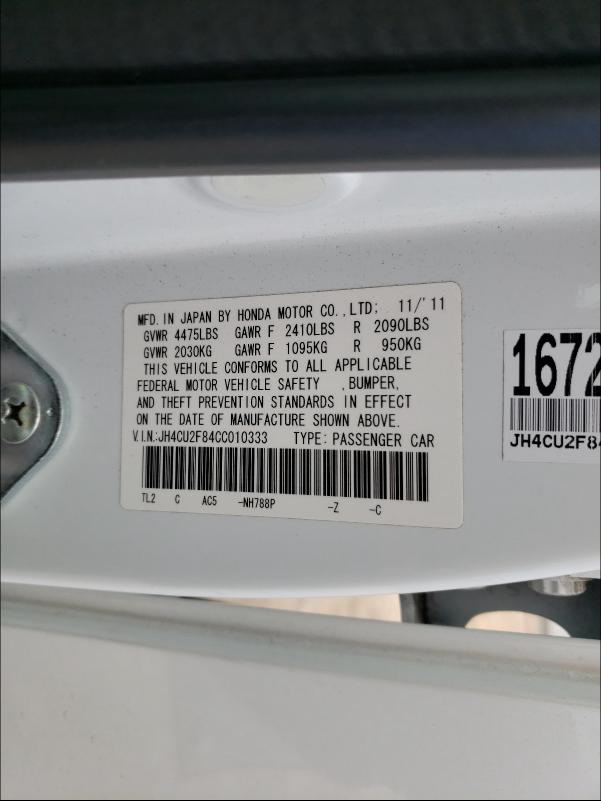 2012 ACURA TSX SE JH4CU2F84CC010333