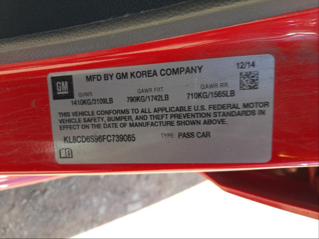 2015 CHEVROLET SPARK KL8CD6S96FC739065