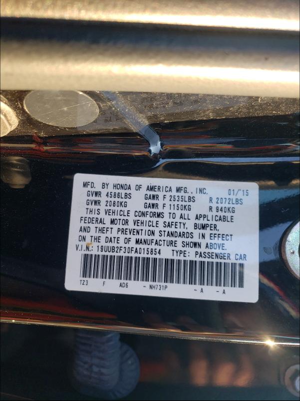 2015 ACURA TLX 19UUB2F30FA015854