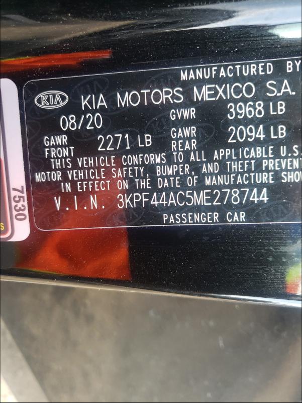2021 KIA FORTE GT 3KPF44AC5ME278744