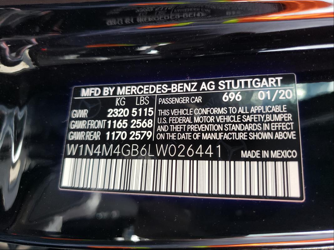 2020 MERCEDES-BENZ GLB 250 W1N4M4GB6LW026441