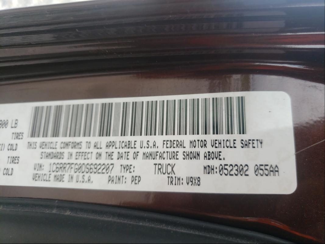 2013 RAM TRUCK 1C6RR7FG0DS692207