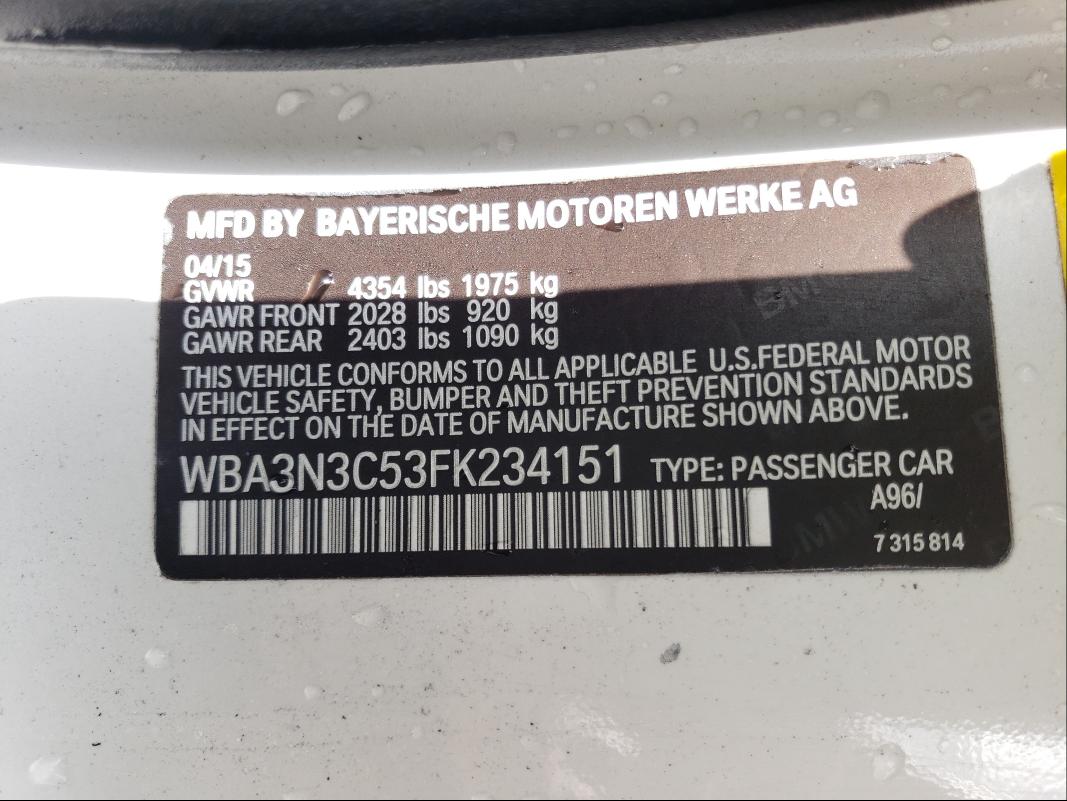 2015 BMW 428 I WBA3N3C53FK234151