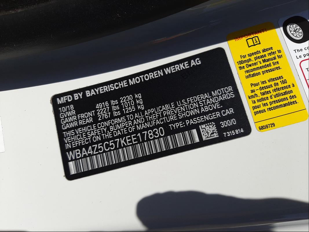 2019 BMW 440I WBA4Z5C57KEE17830