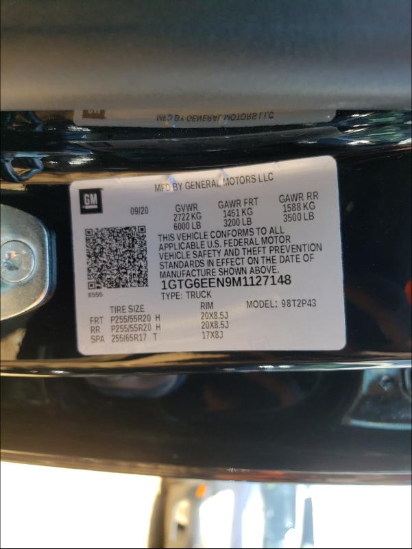2021 GMC CANYON DEN 1GTG6EEN9M1127148