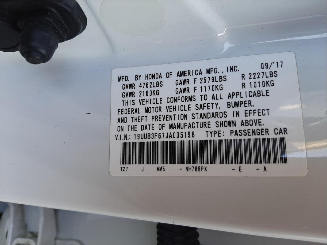 2018 ACURA TLX TECH+A 19UUB3F67JA005198