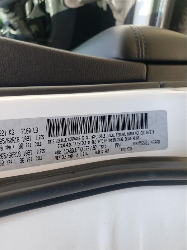 2019 DODGE DURANGO SS 1C4SDJFTXKC771197