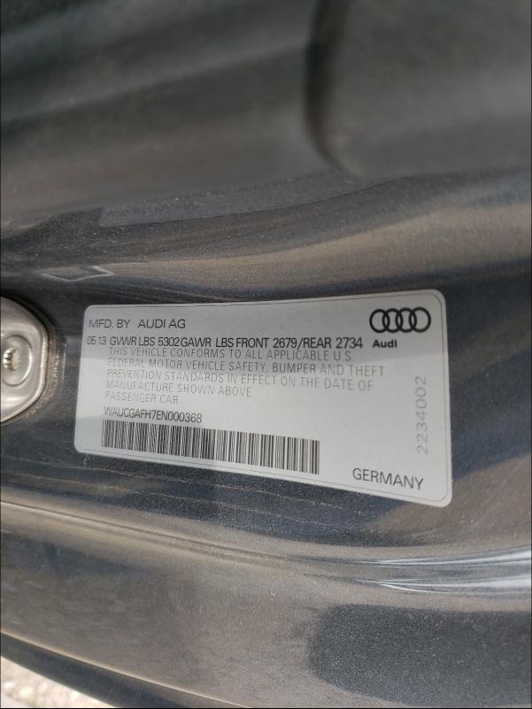 2014 AUDI S5 PREMIUM WAUCGAFH7EN000368
