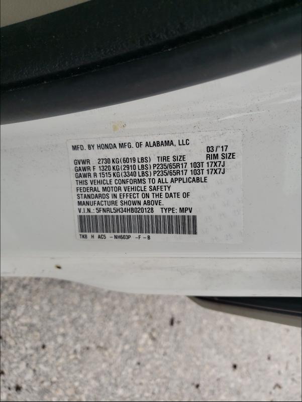 2017 HONDA ODYSSEY SE 5FNRL5H34HB020128