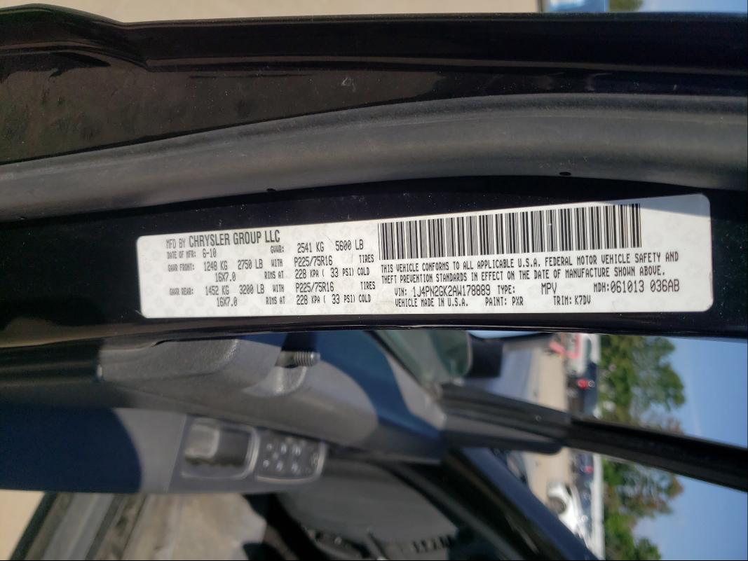 2010 JEEP LIBERTY SP 1J4PN2GK2AW178889