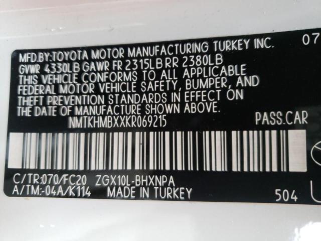 NMTKHMBXXKR069215 Toyota C-Hr Xle 2019. Фото: 9