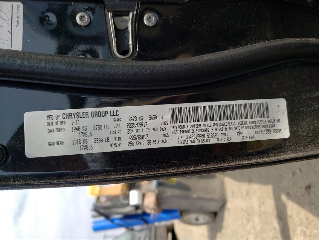 2011 DODGE JOURNEY MA 3D4PG1FG0BT513309