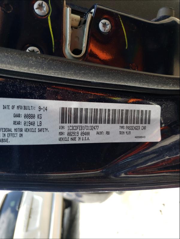 2015 DODGE DART GT 1C3CDFEB1FD132477