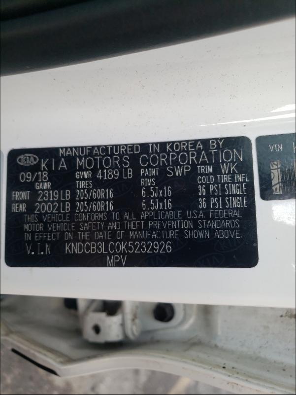 2019 KIA NIRO FE KNDCB3LC0K5232926