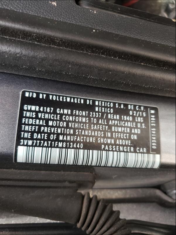 2015 VOLKSWAGEN BEETLE R-L 3VW7T7AT1FM813440