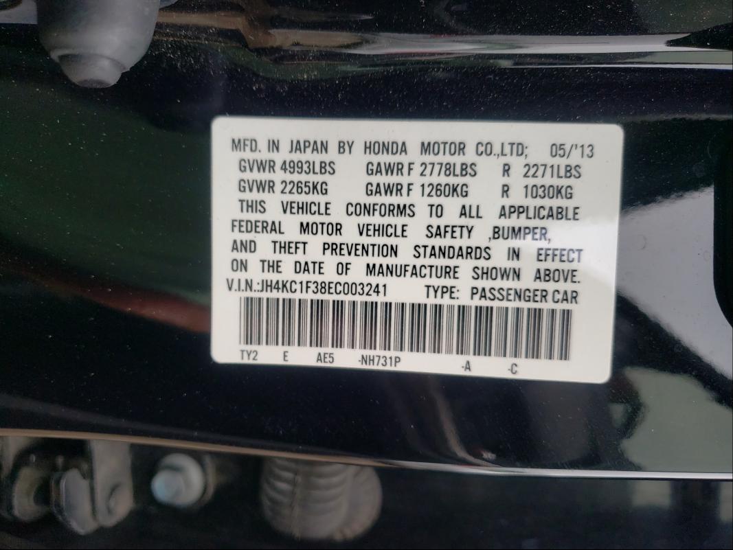 2014 ACURA RLX JH4KC1F38EC003241