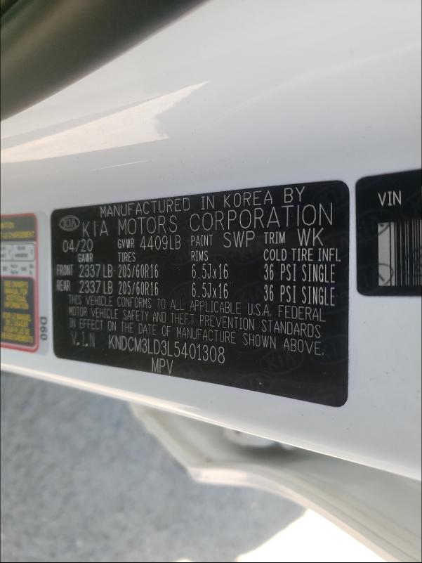 2020 KIA NIRO LXS KNDCM3LD3L5401308