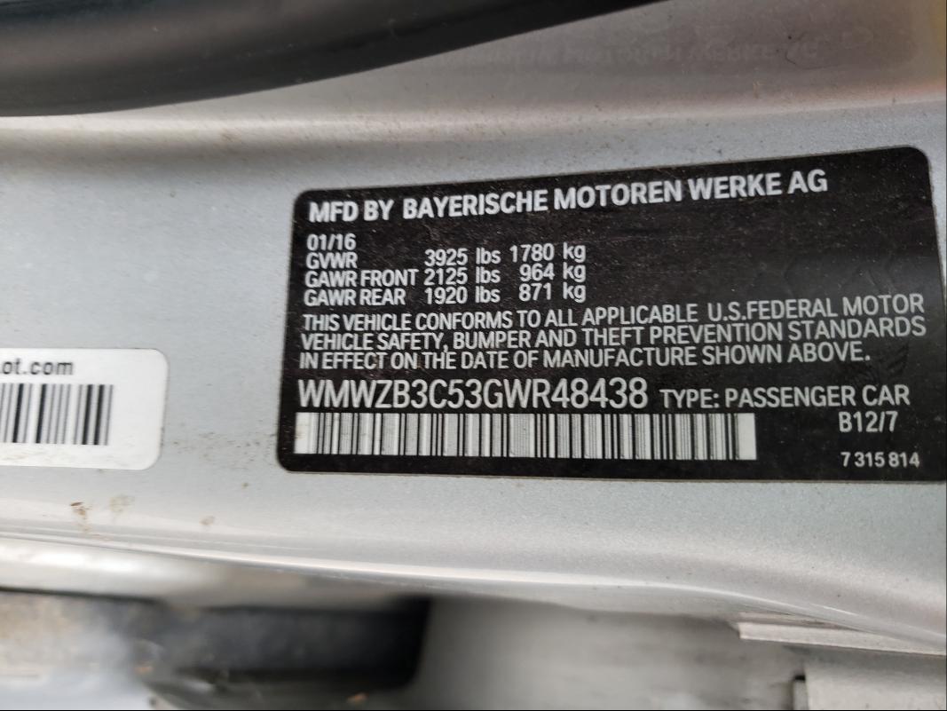 2016 MINI COOPER COU WMWZB3C53GWR48438