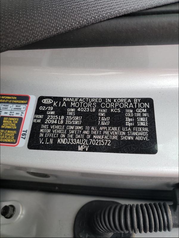 2020 KIA SOUL EX KNDJ33AU2L7021572