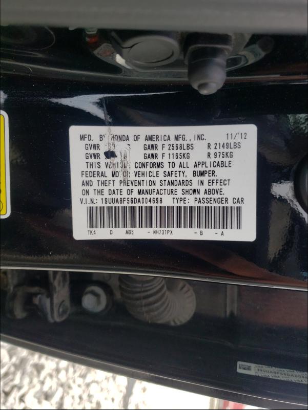 2013 ACURA TL TECH 19UUA8F56DA004698